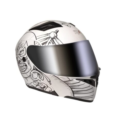 CASCO RMM 169 ABATIBLE LUCHITAS BLANCO/ MICA POLARIZADA