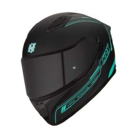 CASCO HAX OBSIDIAN NEGRO MATE TURQUESA AQUA